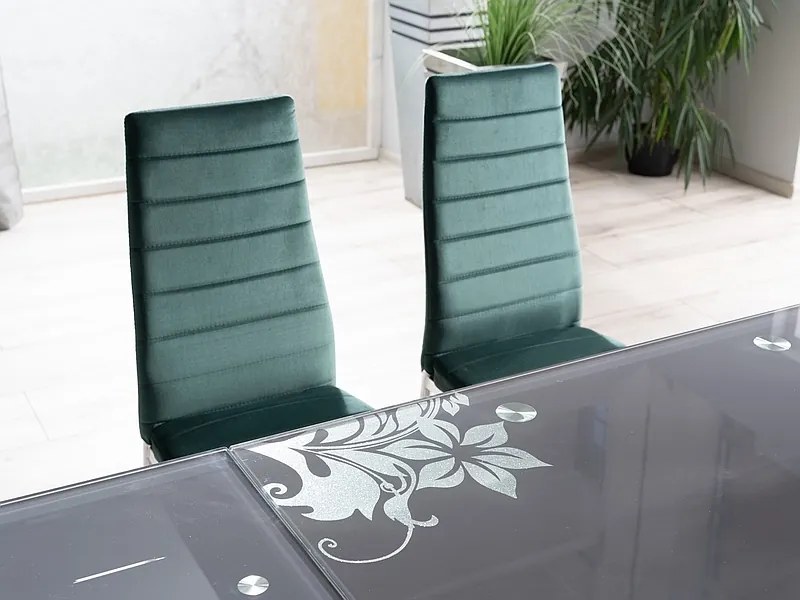 Masă de sufragerie extensibilă 110-170 cm Gerardo (negru + cromat) (pentru 4 până la 6 persoane). 1050184