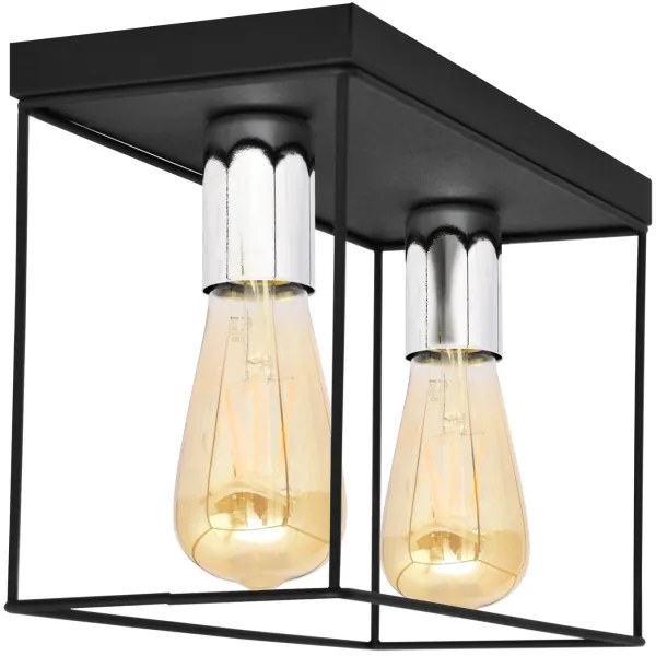 Plafonieră FINN 2xE27/15W/230V negru/crom