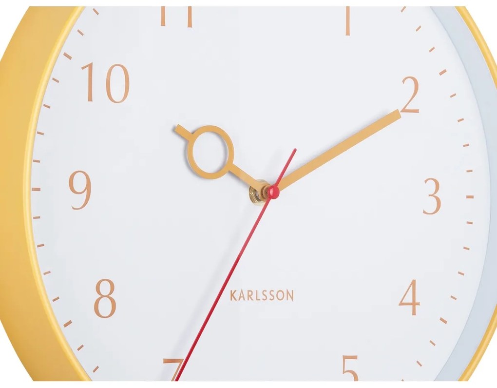 Karlsson 5992YE ceas de perete design galben,diametru 30 cm