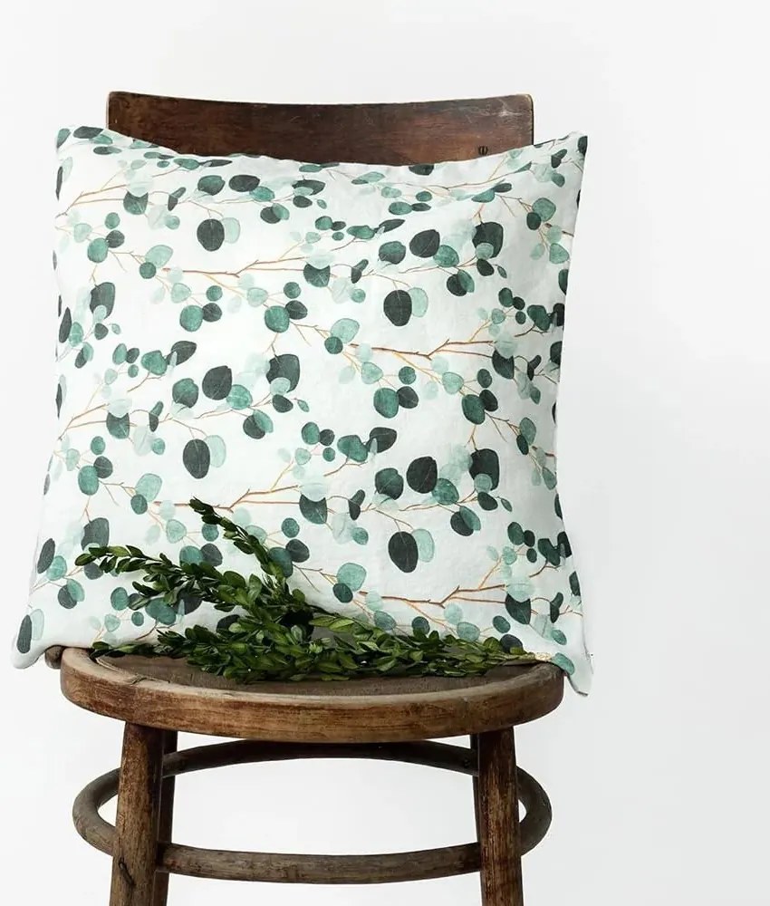 Față de pernă din in 40x40 cm Eucalyptus – Linen Tales