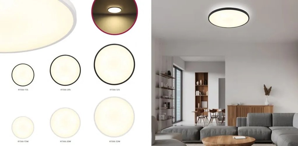 Plafoniera LED slim cu lumina ambientala in sus NIELSEN D-30cm
