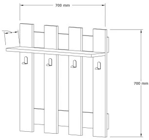 Cuier de perete CARINA 70x70 cm maro