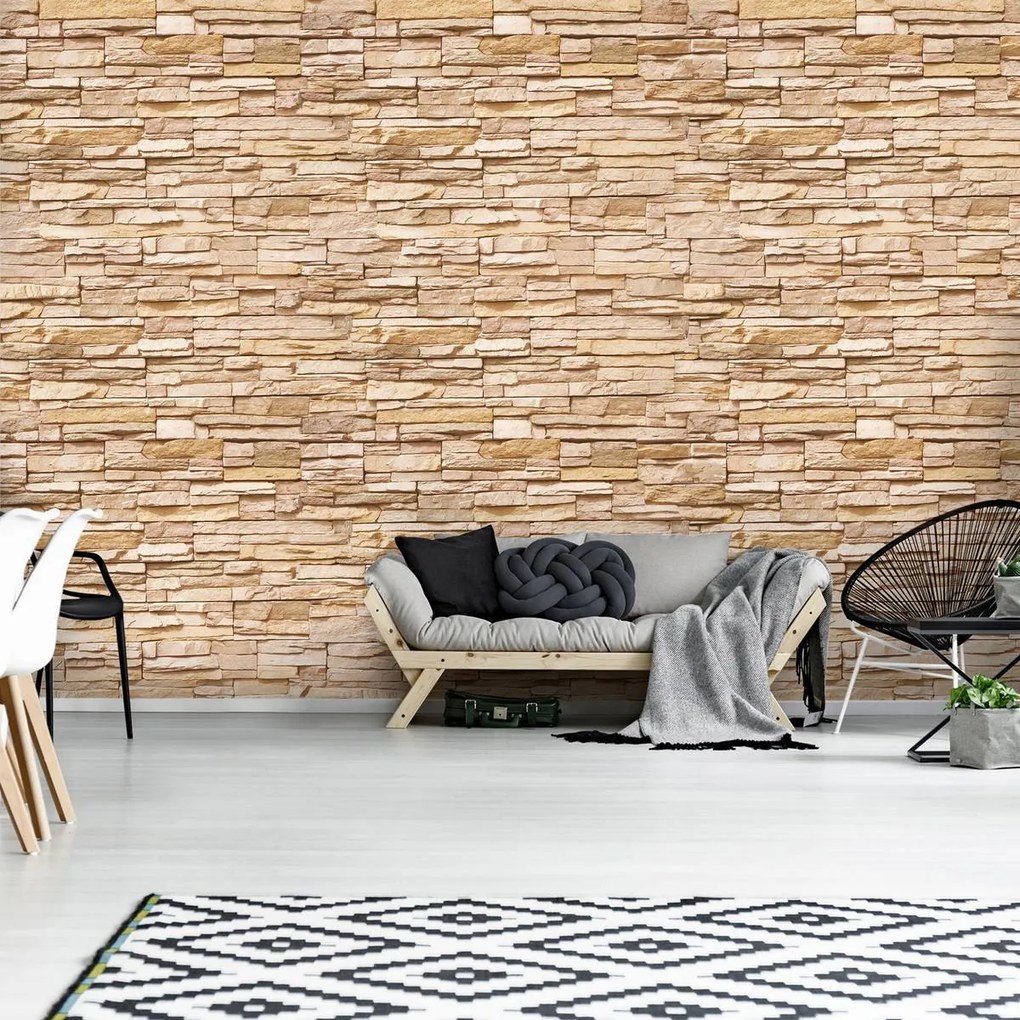 Fototapet - Perete din nisip și cărămizi (254x184 cm)