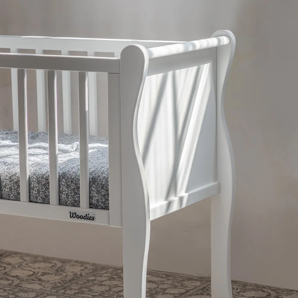 Patut mic, co-sleeping din lemn, Noble Alb 90 x 40 cm