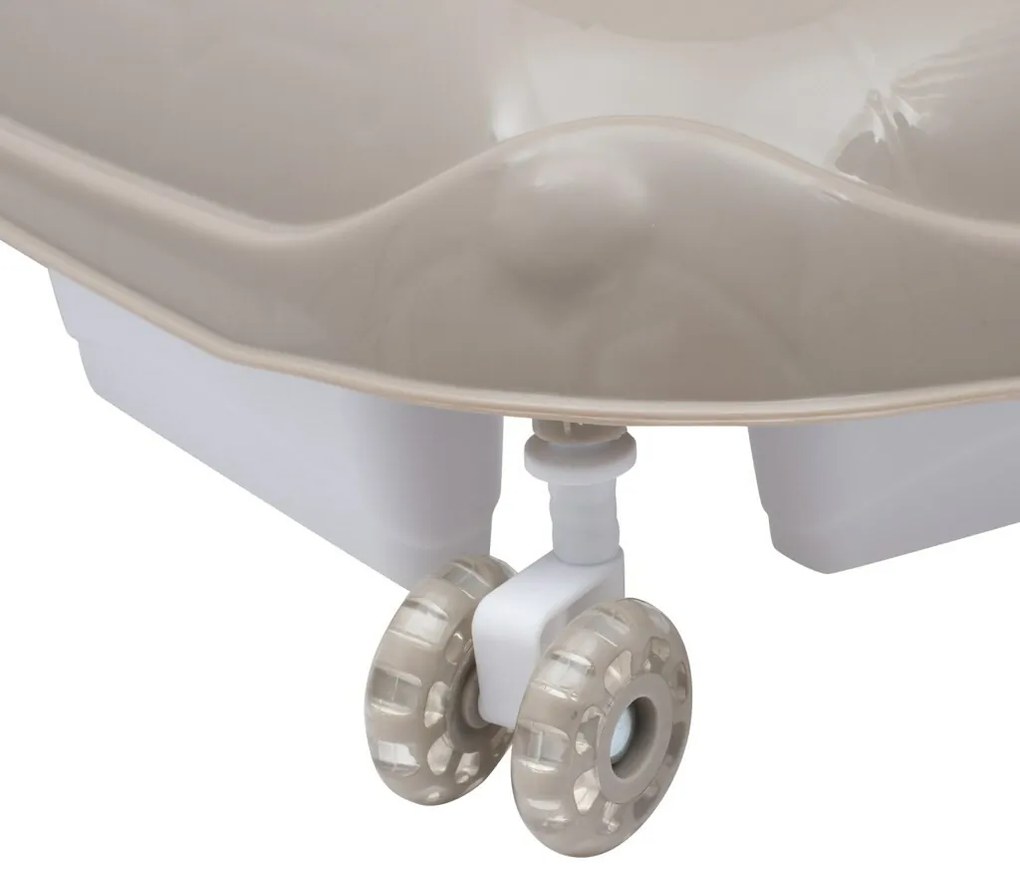 Baby Mix Walker pentru copii cu volan și roți dinsilicon, bej, 50 x 44 x 50 cm