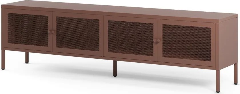 Comodă TV burgundy din metal 160x50x35 cm Fayna – Marckeric