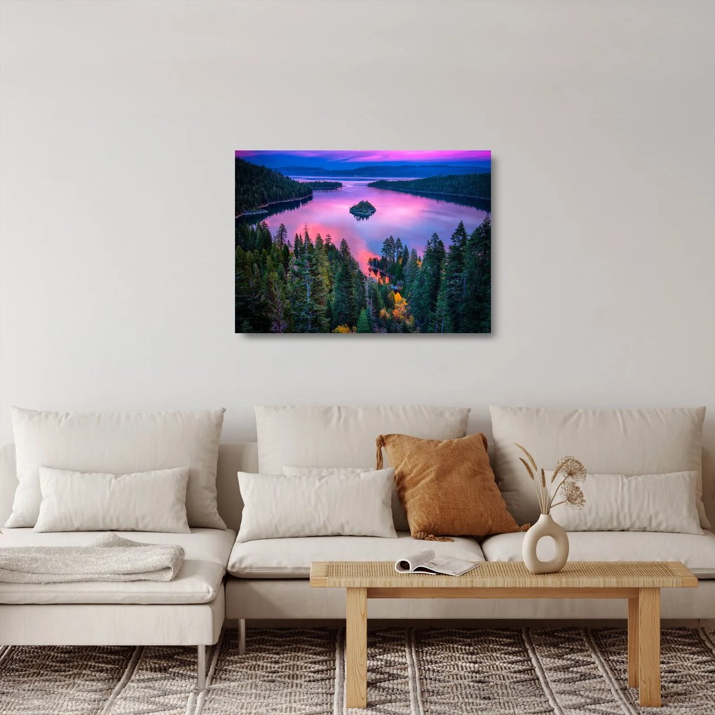 Tablou pe sticlă - Lacul Tahoe, Sierra Nevada, California, SUA (70x50 cm)