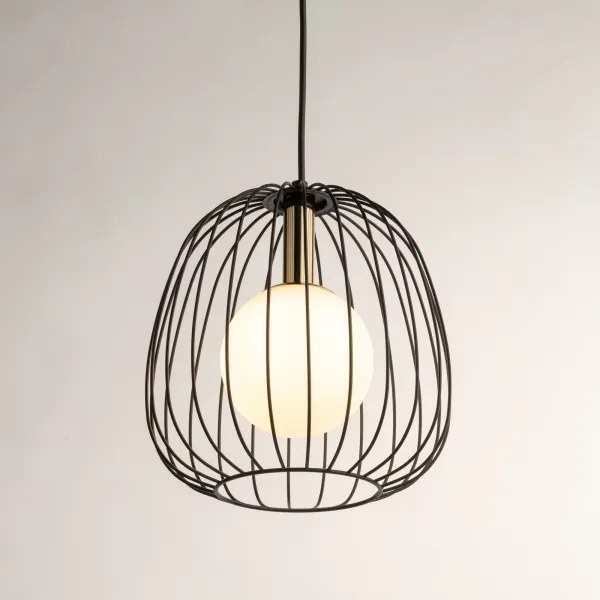 Lustră pe cablu BELL 1xG9/12W/230V d. 24 cm negru/auriu