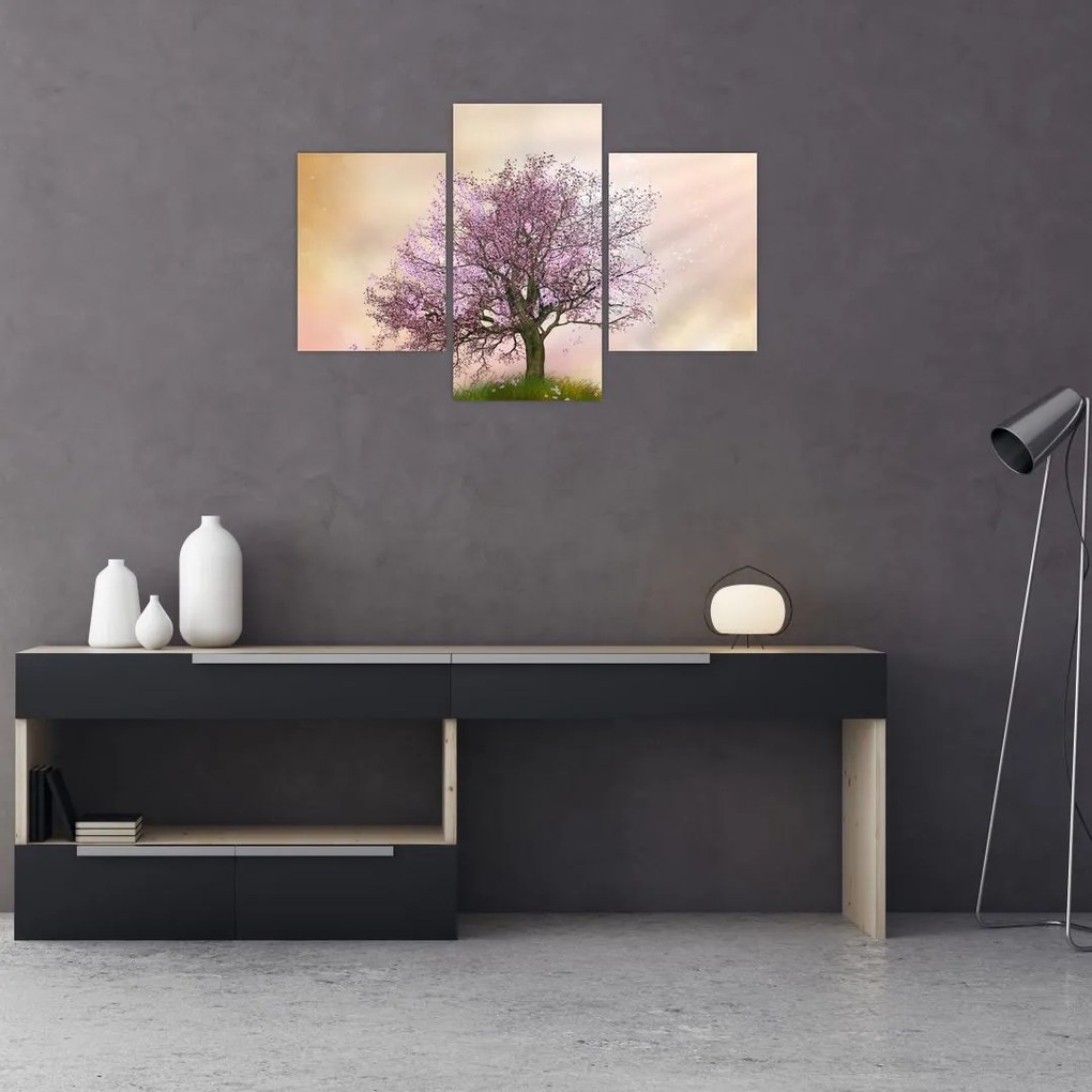 Tablou - Copacul înflorit în deal (90x60 cm)