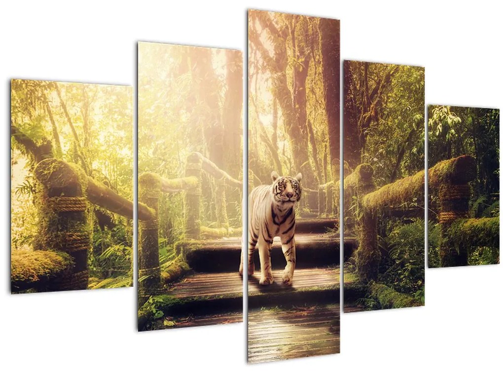 Tablou cu tigrul în djunglă (150x105 cm)