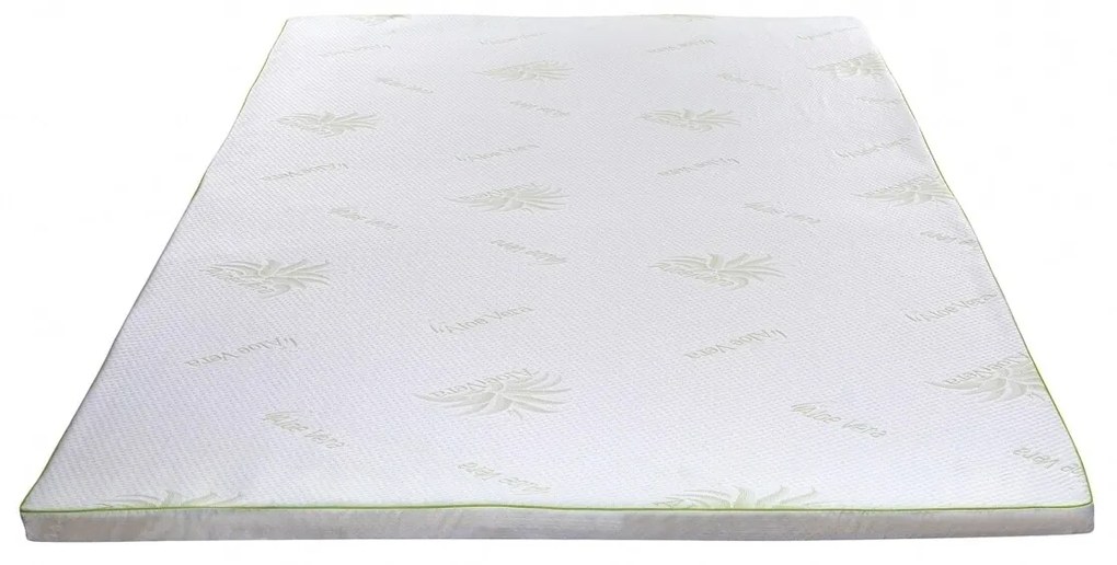 Topper saltea Aloe Vera Therapy Memory Arctic Gel 7 zone de confort, Green Future, 80x190 cm, H 5 cm