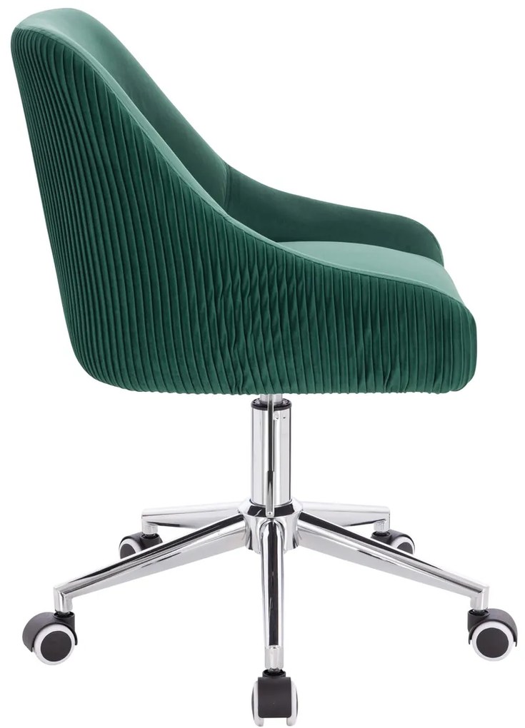 HR920K Scaun Verde din Catifea cu Bază Cromata