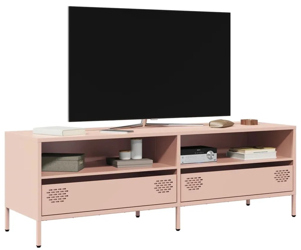 vidaXL Dulap TV, roz, 135x39x43,5 cm, oțel laminat la rece