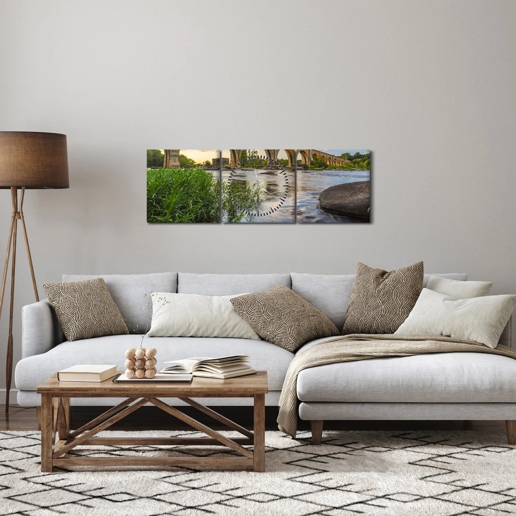 Tablou - Podul de cale ferată Richmond (cu ceas) (90x30 cm)