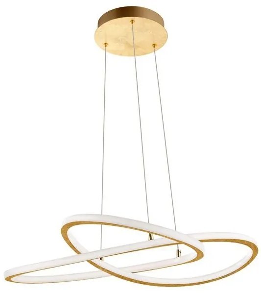 Lustra LED design modern Treccia, auriu