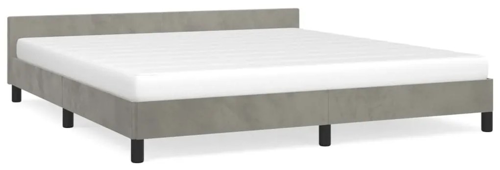 347579 vidaXL Cadru de pat cu tăblie, gri deschis, 160x200 cm, catifea