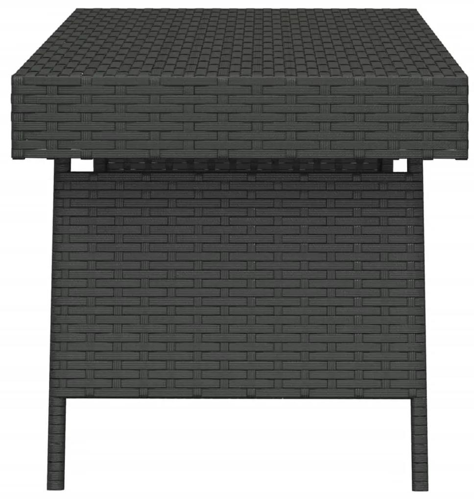 Masă laterală pliantă, negru, 60x40x38 cm, poliratan