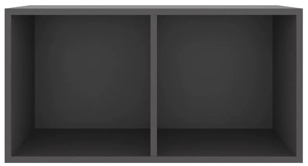Cutie de depozitare viniluri, gri, 71x34x36 cm, lemn compozit 1, Gri