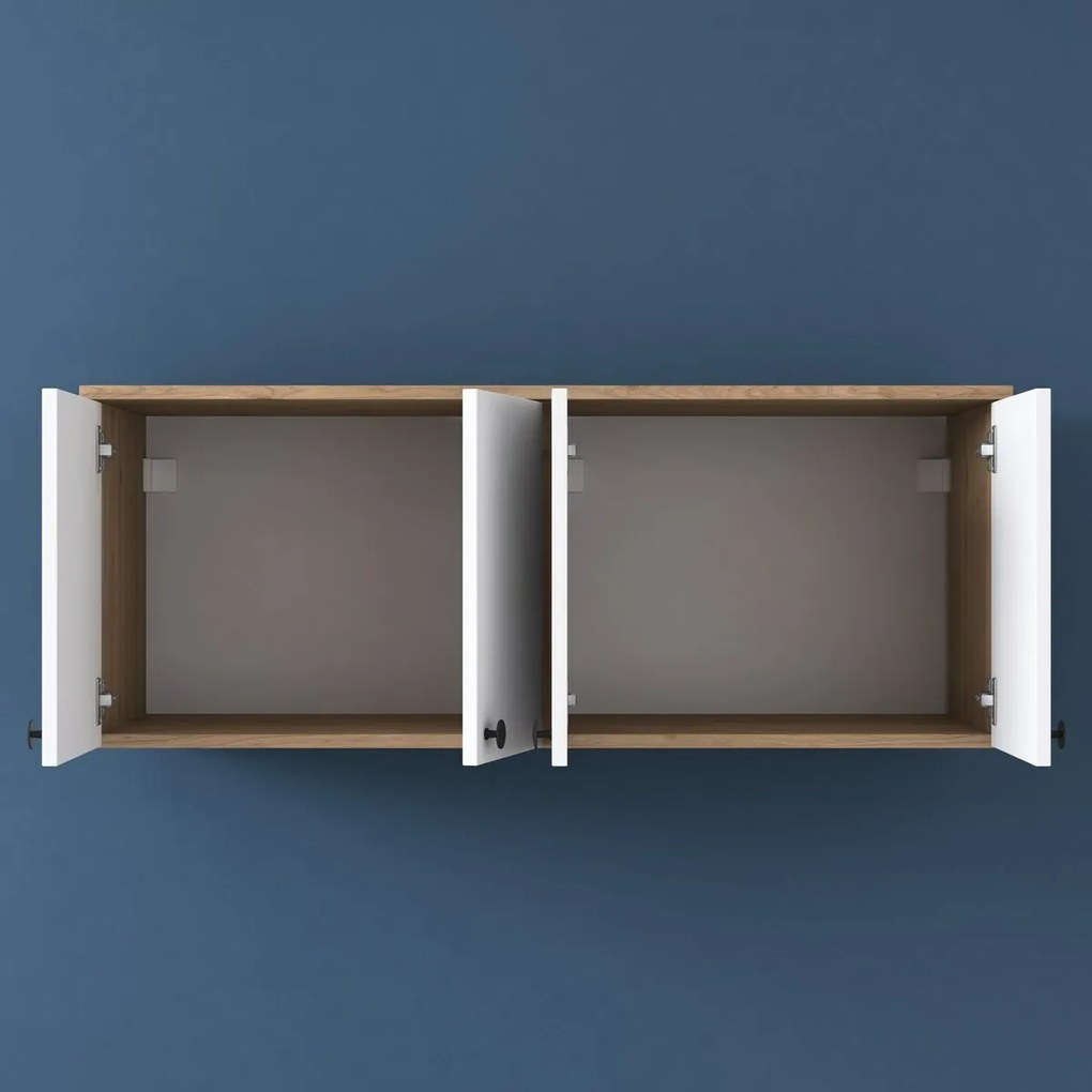 Dulap de perete Bany Walnut and White