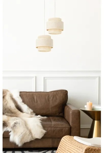 Candelabru pe cablu BOHO 2xE27/60W/230V crem/iută