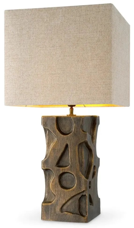 Veioza, Lampa de masa design LUX, Aluminiu, Tesatura, Enzo