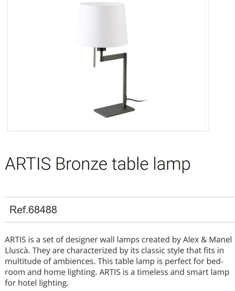 Veioza / Lampa de masa design elegant ARTIS bronz/alb