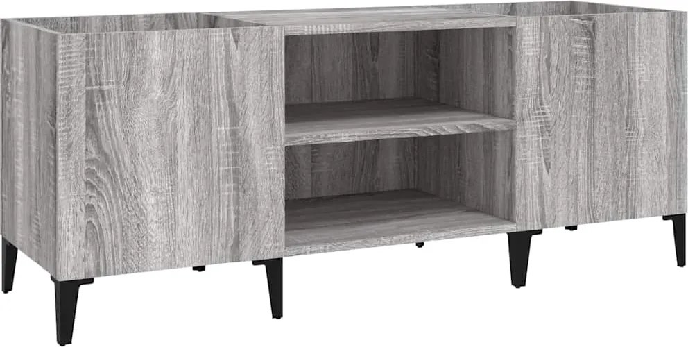 vidaXL Dulap pentru discuri gri sonoma, 121x38x48 cm, lemn prelucrat
