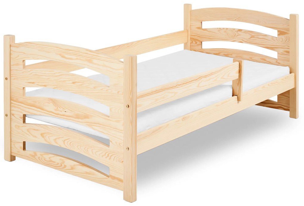 Pat pentru copii MELA 80 x 160 cm, pin Saltea: saltea EASYSOFT 10 cm, Somiera: cu somiera din lamele