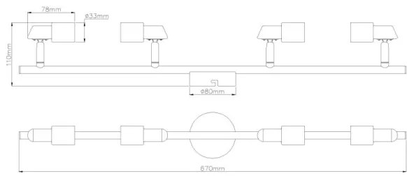 Spot LED Globo 57385-4 KINLEY 4xGU10/3W/230V