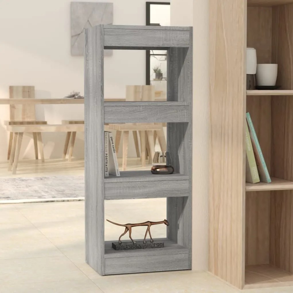 vidaXL Bibliotecă/Separator cameră, gri sonoma, 40x30x103 cm, PAL