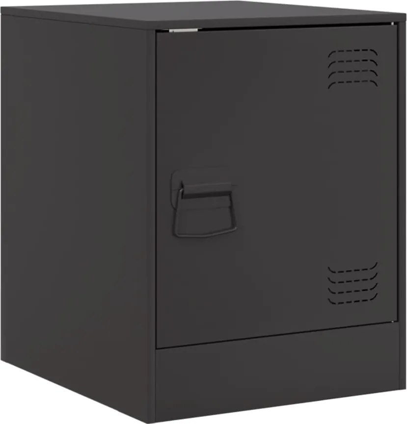 vidaXL Noptieră, negru, 34,5x39x44 cm, oțel