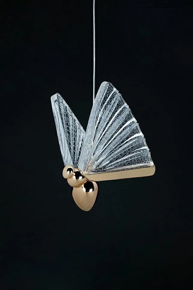 Pendul LED design modern Fluture M auriu