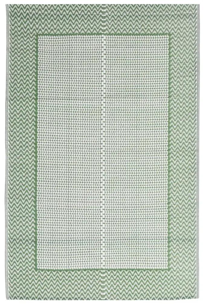 Covor de exterior, verde, 160x230 cm, PP Verde si alb, 160 x 230 cm