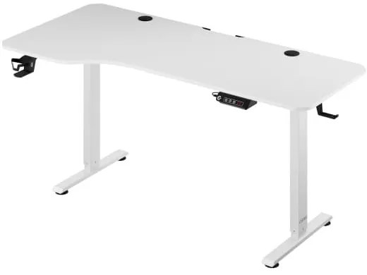 Deuba Birou de birou reglabil pe inaltime alb-160x75x118 cm