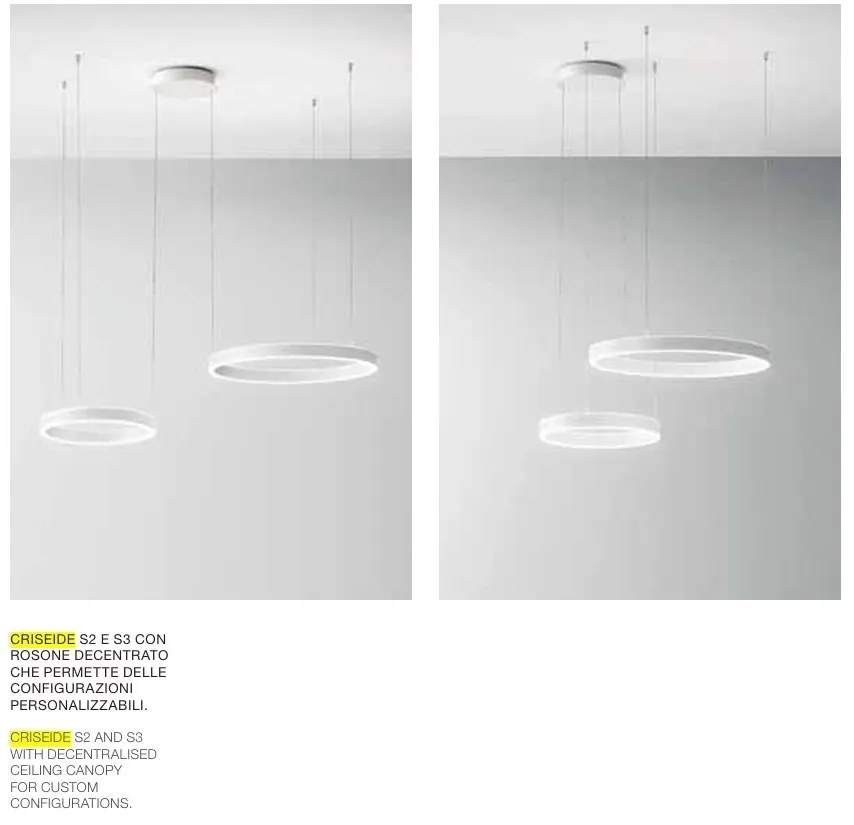 Lustra LED circulara cu 2 inele 60/40cm CRISEIDE, alb, negru sau auriu