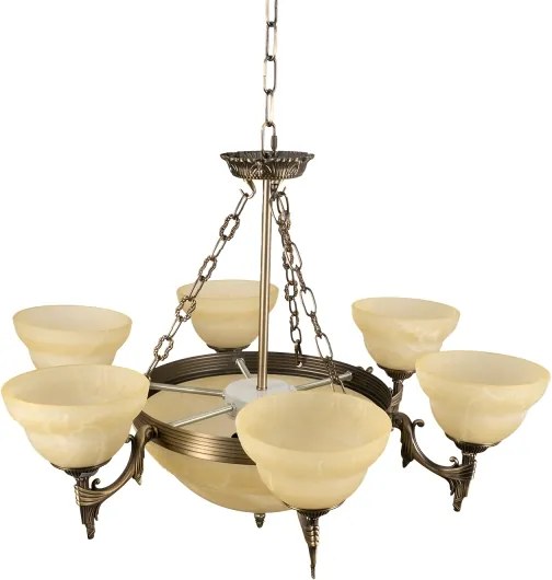 BRILAGI - Candelabru suspendat cu lanț DAHLIA 9xE27/40W/230V Ø 74 cm alamă