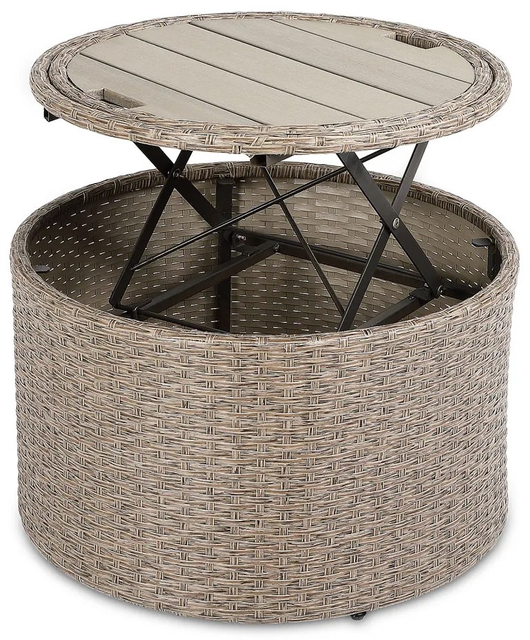 Deuba Sezlong de ratan de gradina LAZY - crem 185 cm