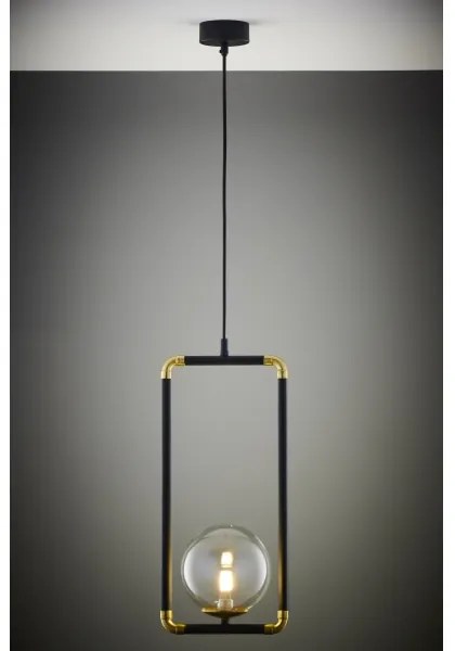 Lustră pe cablu Jupiter 2023 ZAFRA 1xG9/10W/230V negru/auriu/transparent