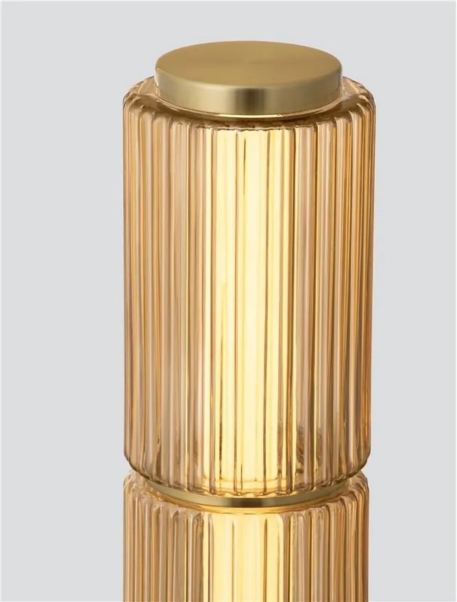 Lampadar LED modern, Metal, Sticla, Chihlimbar, VESPER