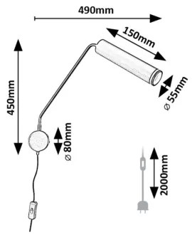 Lampă de perete Rabalux 73041 SENOBIA 1xGU10/35W/230V