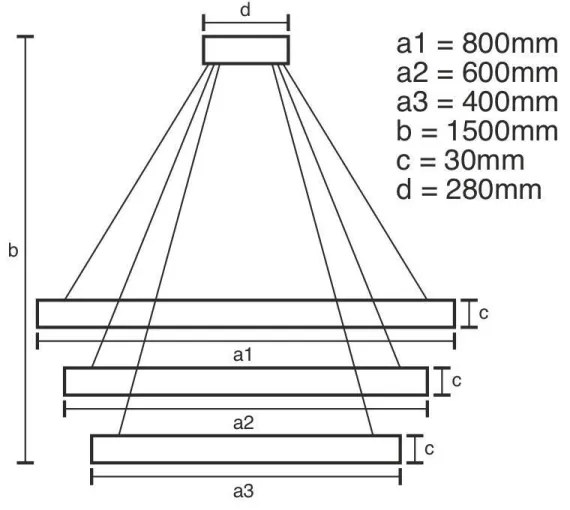 Lustră LED dimabilă pe cablu LED/210W/230V 3000-6500K argintiu + telecomandă