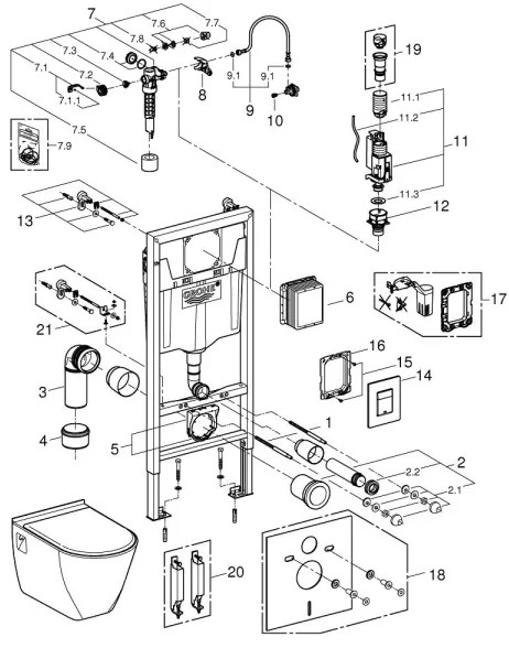 GROHE 39186000 - Set de instalație SOLIDO pentru perete, 1,13 m, alb