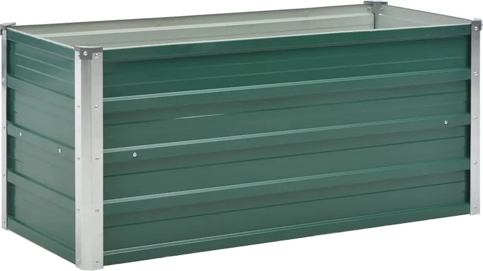 vidaXL Strat înălțat de grădină, verde, 100x40x45 cm, oțel galvanizat