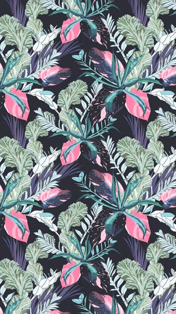 Prosop plaja NIGHT BLOSSOM 100x180 cm negru, 100% microfibra