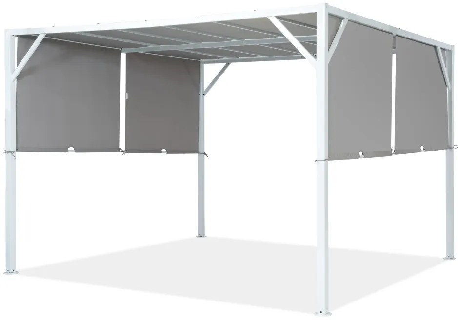 Pergolă metalică pentru terasă Santorini 3 x 3 m alb-antracit Garden Point