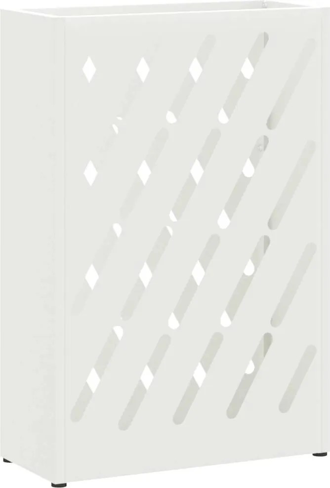 vidaXL Suport pentru umbrele Alb 28 x 12 x 41 cm Oțel