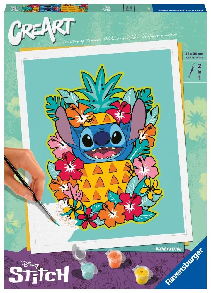 CREART PICTURA PE NUMERE PENTRU ADULTI DISNEY STITCH FLORAL - RAVENSBURGER (RVSPBN23933)