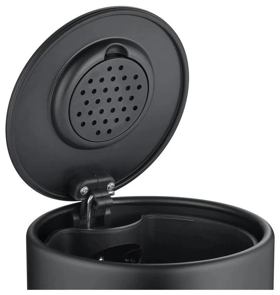 Coș de gunoi negru mat cu pedală din oțel 3 l Modo – Blomus