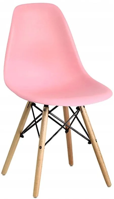 Scaune de sufragerie 4buc roz, stil scandinav Classic