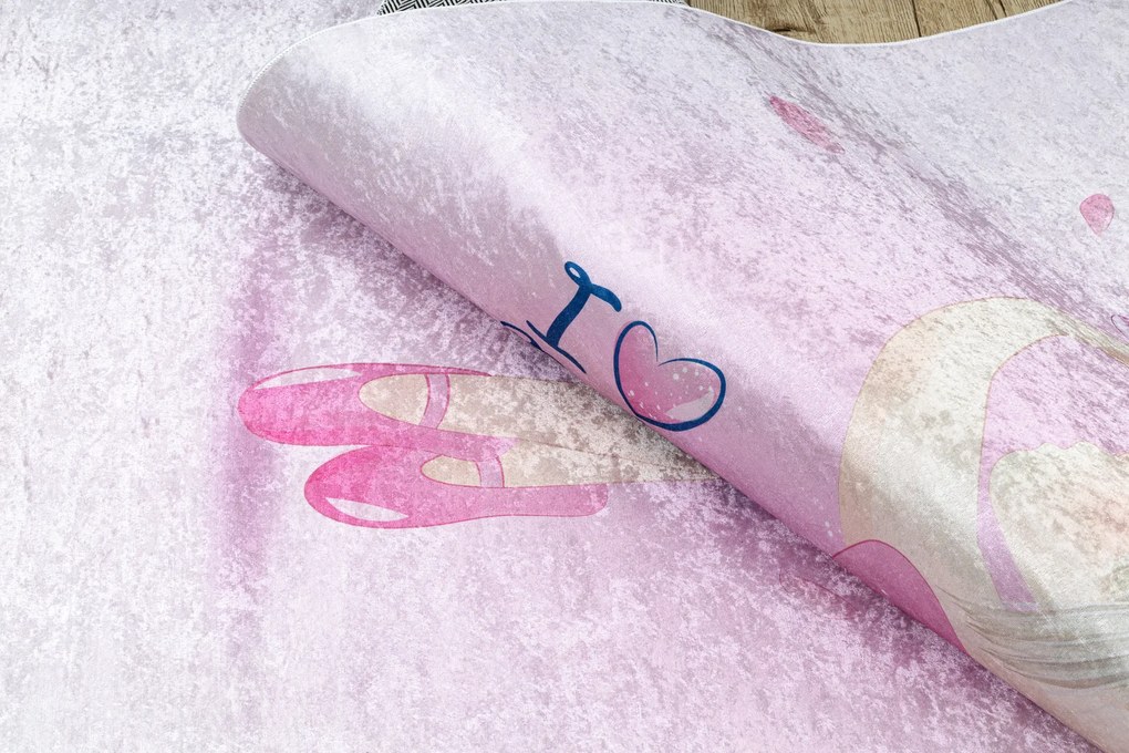 BAMBINO 42830 covor lavabil Balerina pentru copii anti-alunecare - roz